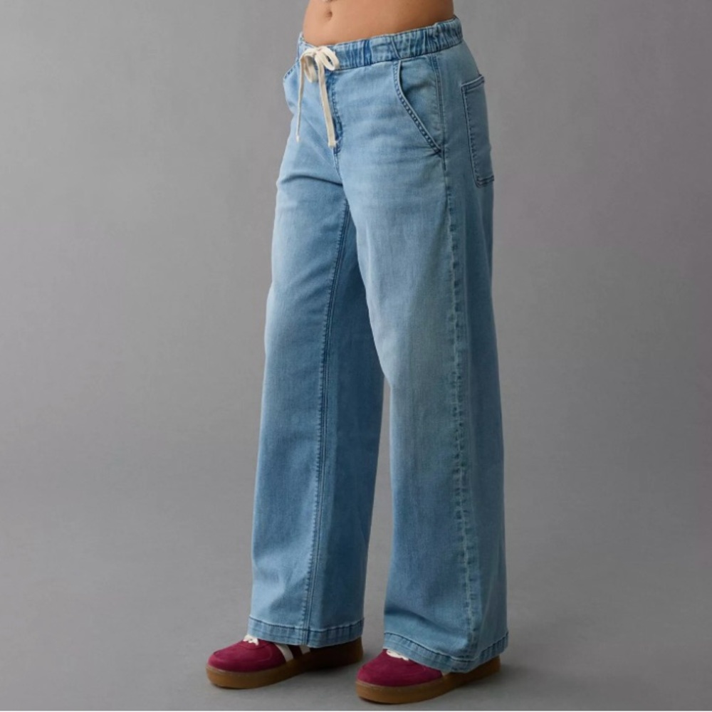 AE Dreamy Drape cozy low rise baggy wideleg jean